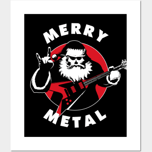 Merry Metal | Santa Claus Playing Heavy Metal Guitar Posters and Art